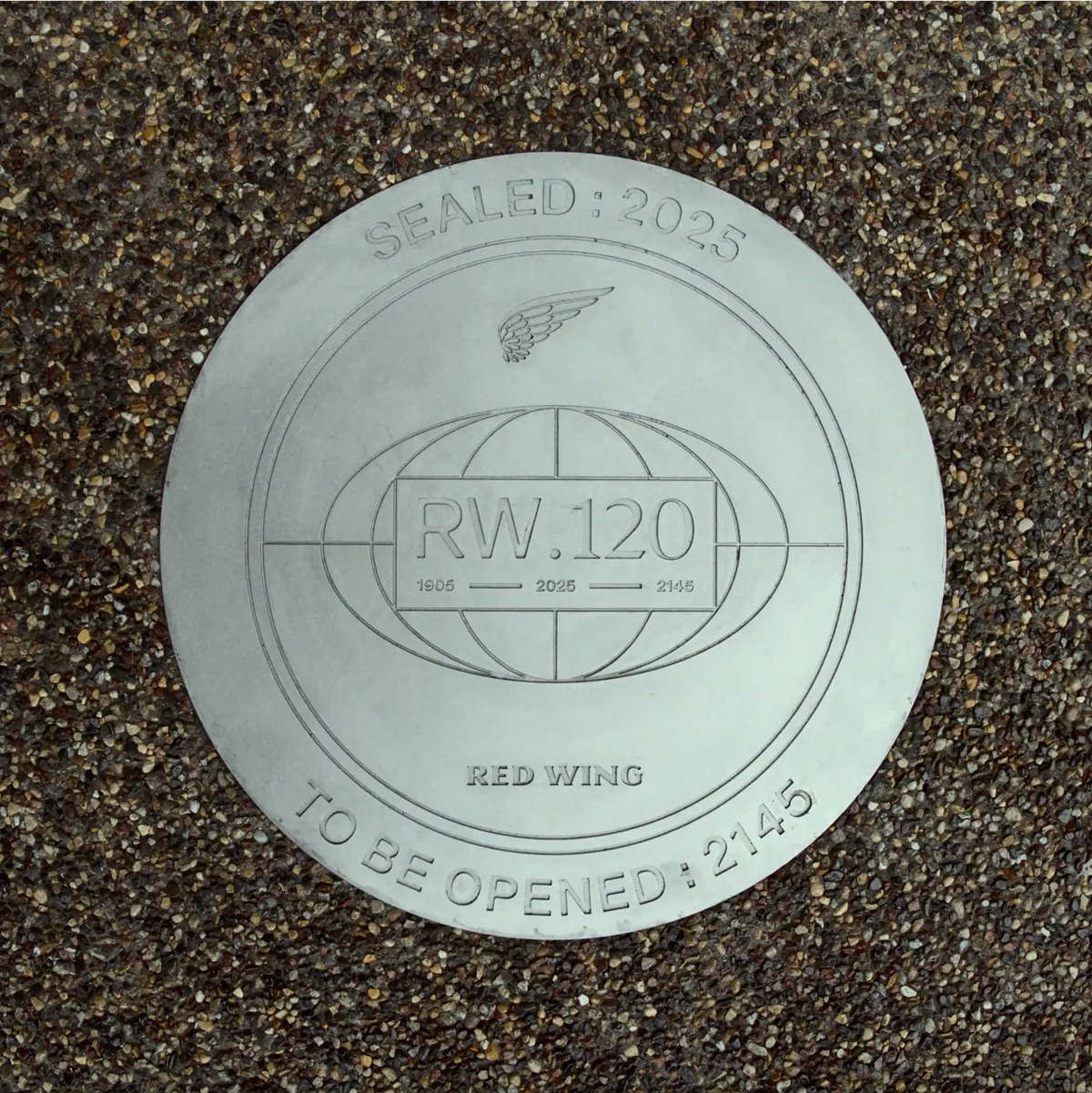 RW.120 capsule lid engraved Sealed 2025 and To Be Opened 2145